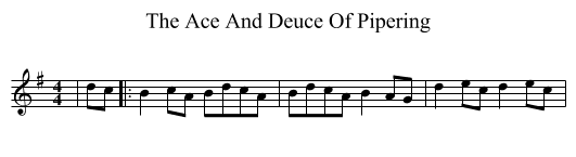 The Ace And Deuce Of Pipering - staff notation
