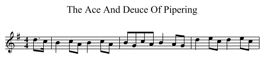 The Ace And Deuce Of Pipering - staff notation