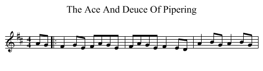 The Ace And Deuce Of Pipering - staff notation