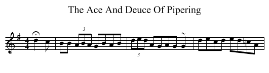 The Ace And Deuce Of Pipering - staff notation
