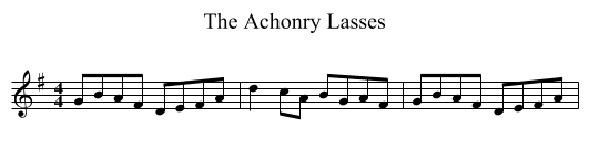 The Achonry Lasses - staff notation