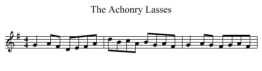 The Achonry Lasses - staff notation