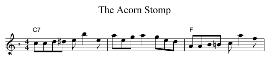 The Acorn Stomp - staff notation
