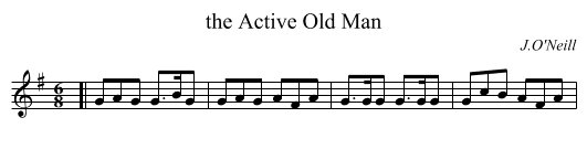 the Active Old Man - staff notation