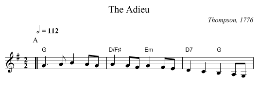 The Adieu - staff notation