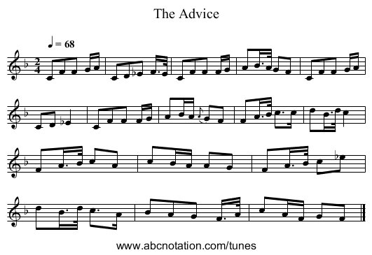 The Advice - staff notation