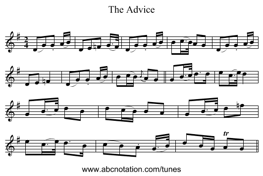 The Advice - staff notation