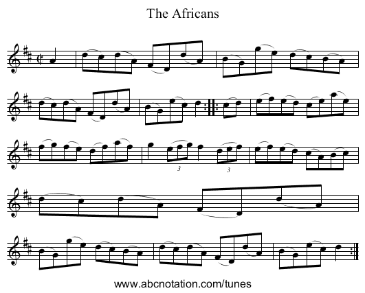 The Africans - staff notation