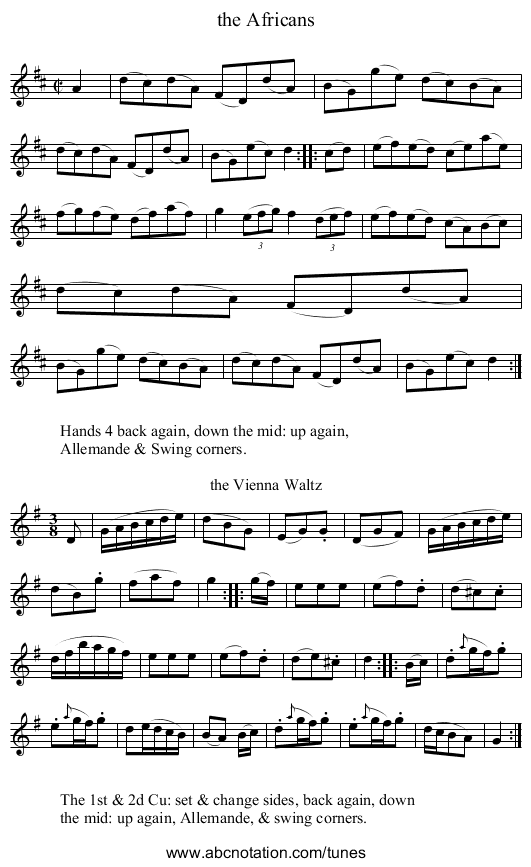 the Africans - staff notation