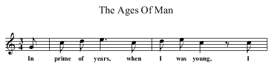 The Ages Of Man - staff notation