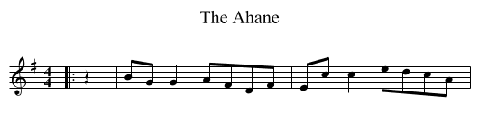 The Ahane - staff notation