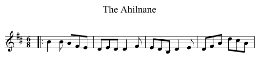 The Ahilnane - staff notation