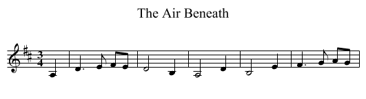 The Air Beneath - staff notation