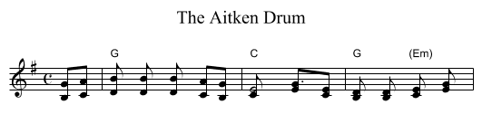 The Aitken Drum - staff notation