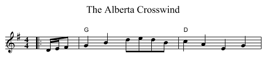 The Alberta Crosswind - staff notation