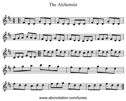 The Alchemist - staff notation