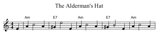 The Alderman's Hat - staff notation