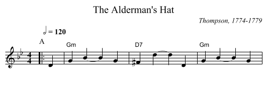 The Alderman's Hat - staff notation