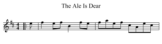The Ale Is Dear - staff notation