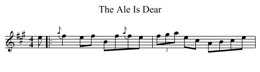 The Ale Is Dear - staff notation
