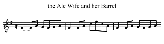 the Ale Wife and her Barrel - staff notation