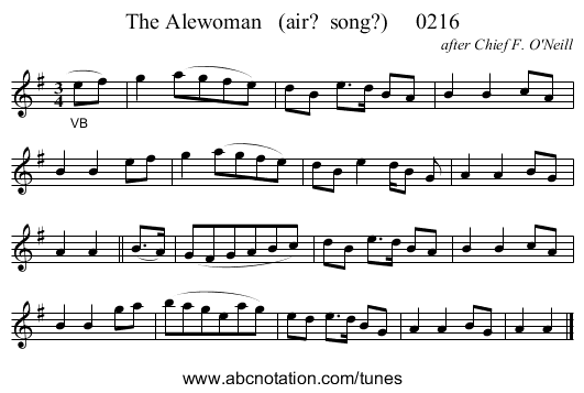 The Alewoman (air? song?) 0216 - staff notation