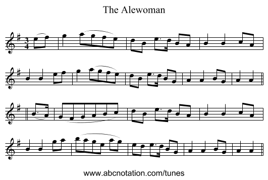 The Alewoman - staff notation