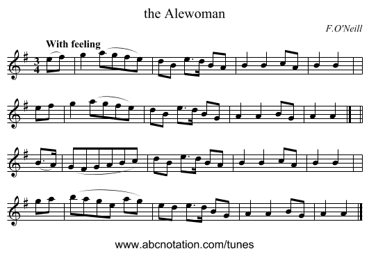 the Alewoman - staff notation