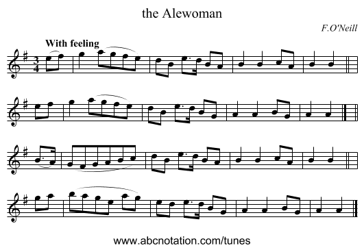 the Alewoman - staff notation