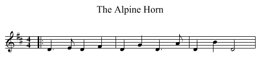 The Alpine Horn - staff notation