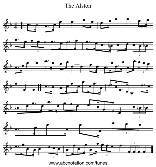The Alston - staff notation