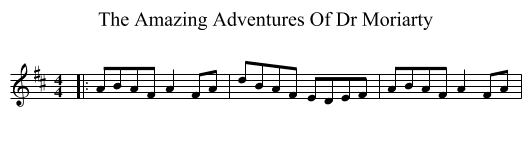 The Amazing Adventures Of Dr Moriarty - staff notation