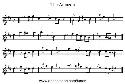 The Amazon - staff notation