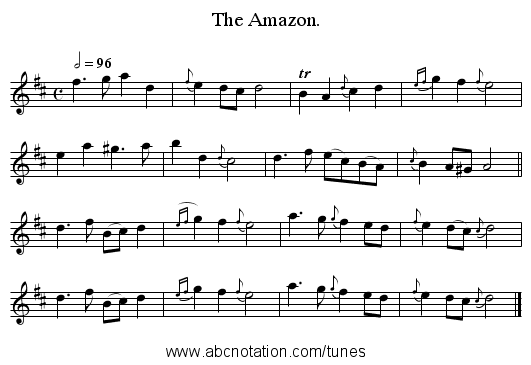 The Amazon. - staff notation