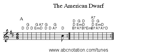 The American Dwarf - staff notation