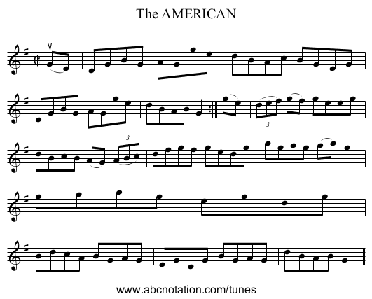 The AMERICAN - staff notation