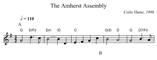 The Amherst Assembly - staff notation