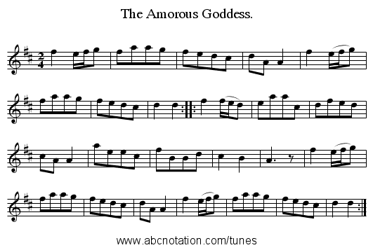 The Amorous Goddess. - staff notation