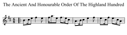 The Ancient And Honourable Order Of The Highland Hundred - staff notation