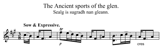 The Ancient sports of the glen. - staff notation