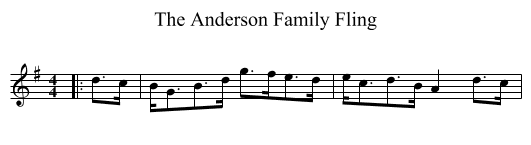 The Anderson Family Fling - staff notation