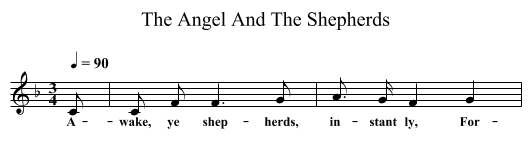The Angel And The Shepherds - staff notation