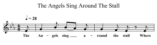 The Angels Sing Around The Stall - staff notation