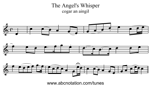 The Angel's Whisper - staff notation