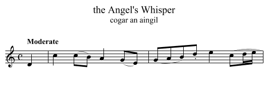 the Angel's Whisper - staff notation