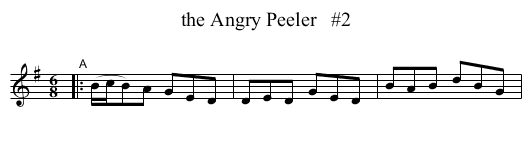 the Angry Peeler   #2 - staff notation