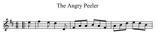 The Angry Peeler - staff notation