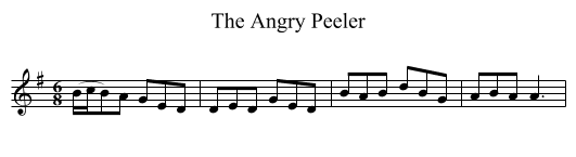 The Angry Peeler - staff notation