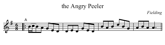 the Angry Peeler - staff notation