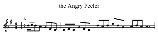 the Angry Peeler - staff notation